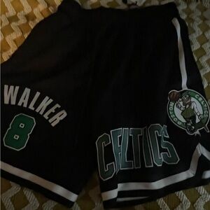 NBA Celtics Black and Green Athletic Shorts